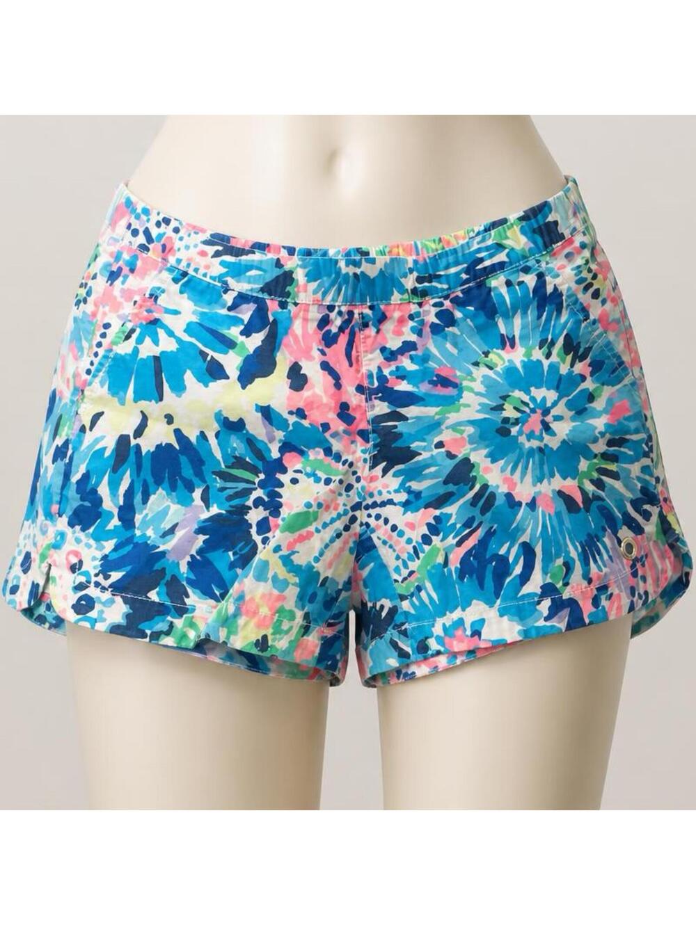 Lilly Pulitzer Women's Tie-Dye Pattern Shorts XS Dive In Print